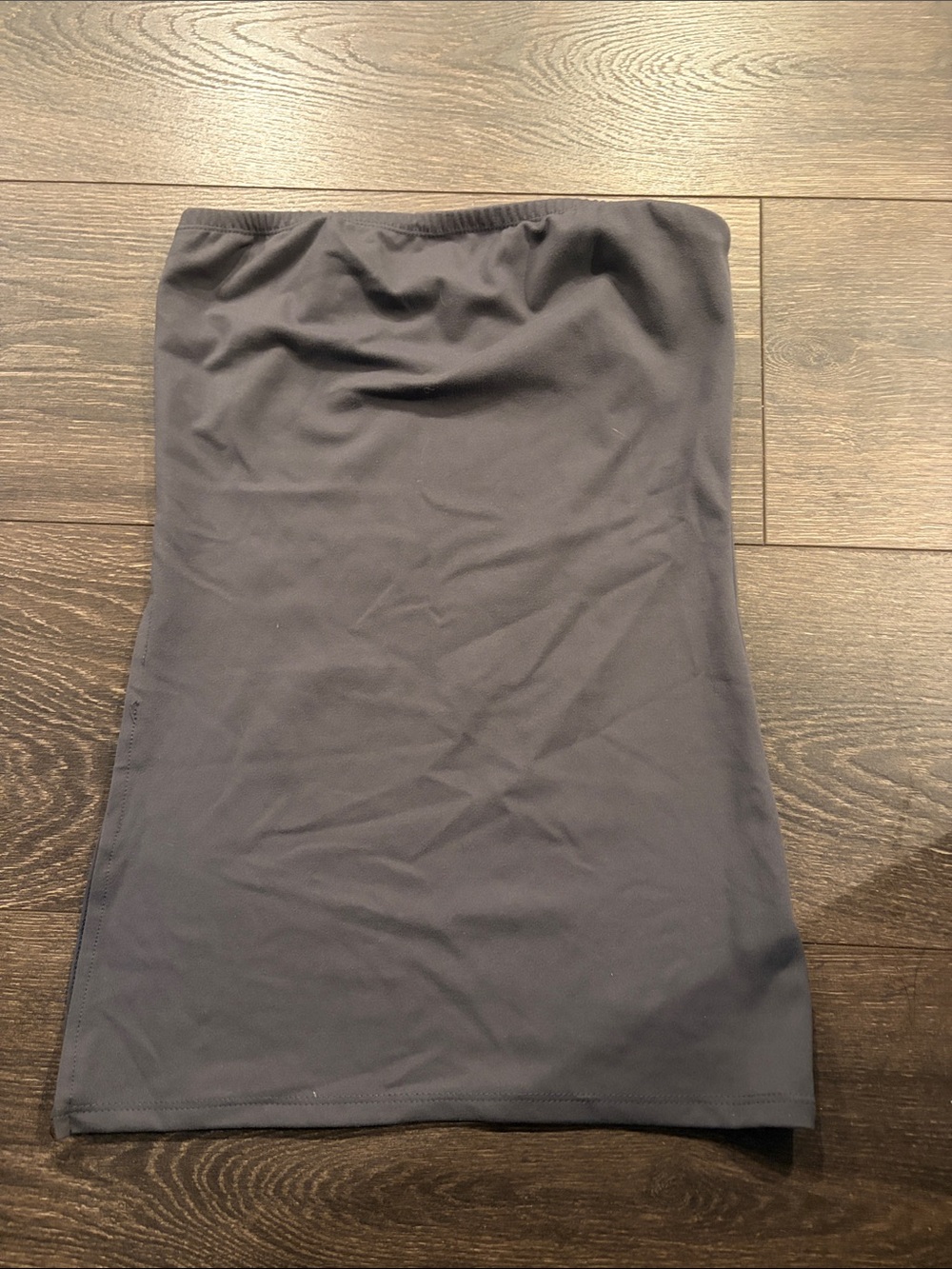Seamless Strapless Tank Top in Charcoal Gray